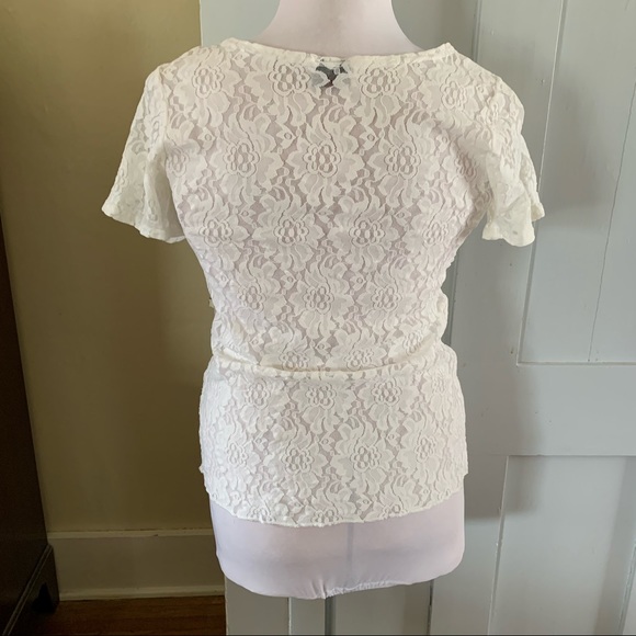 NWOT “WORN OUT” STRETCH LACE TOP - Picture 2 of 5